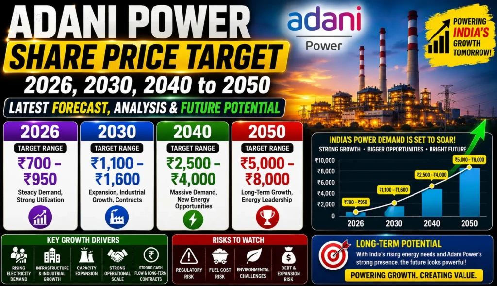 Adani Power Share Price Target 2026, 2030, 2040 to 2050
